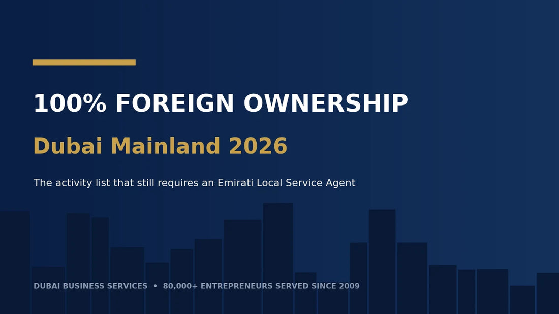 100% Foreign Ownership Dubai Mainland 2026: Real LSA List | Dubai Business Services 2026