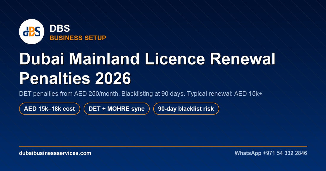 Dubai Mainland Licence Renewal Penalty 2026: AED 250/Month Fine