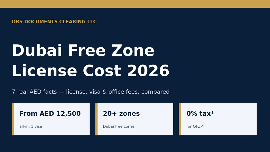 7 Real Dubai Free Zone License Cost Facts 2026 (AED) | Dubai Business Services 2026
