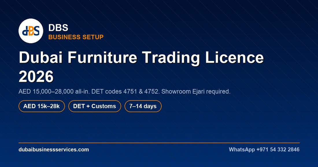 Dubai Furniture Trading Licence 2026: Cost & DET Activity Code