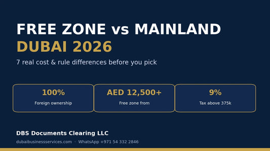 Free Zone vs Mainland Dubai 2026: 7 Real Costs | Dubai Business Services 2026